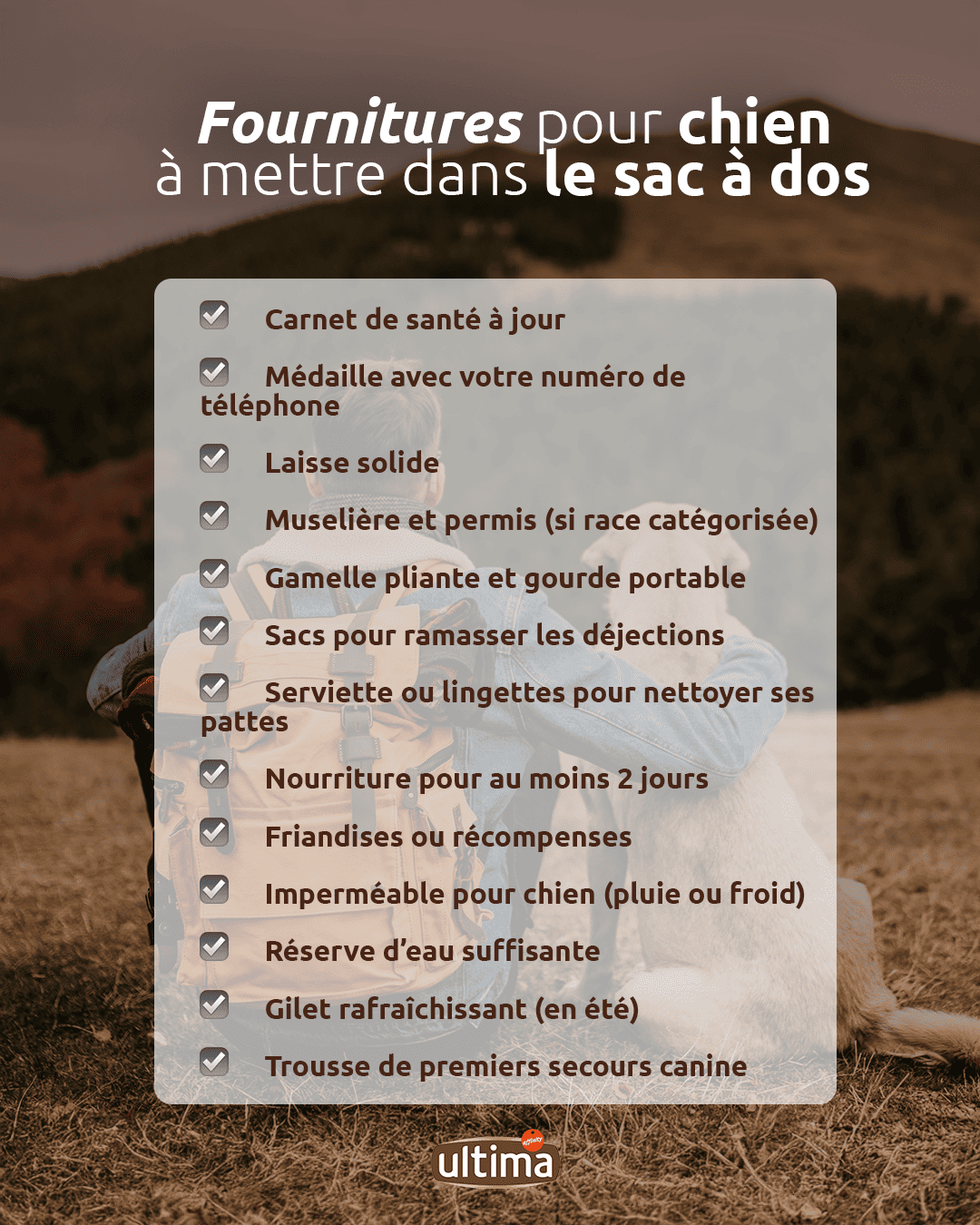 Sac à dos pour chien pour le chemin de Saint-Jacques