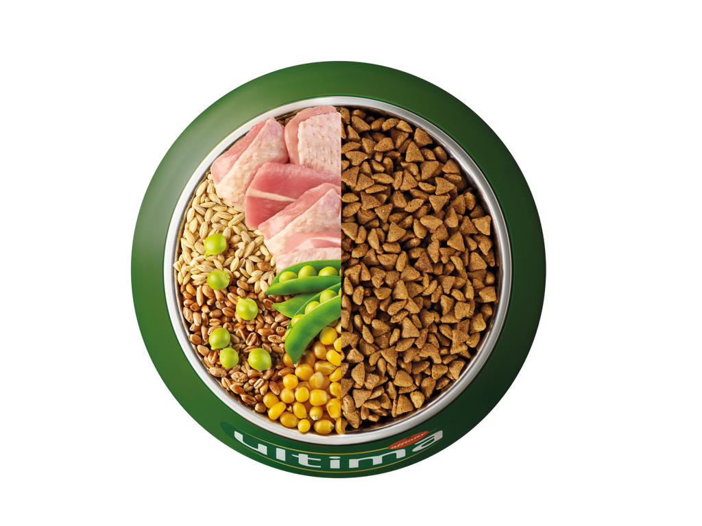 Tacchino, orzo, cereali integrali e piselli