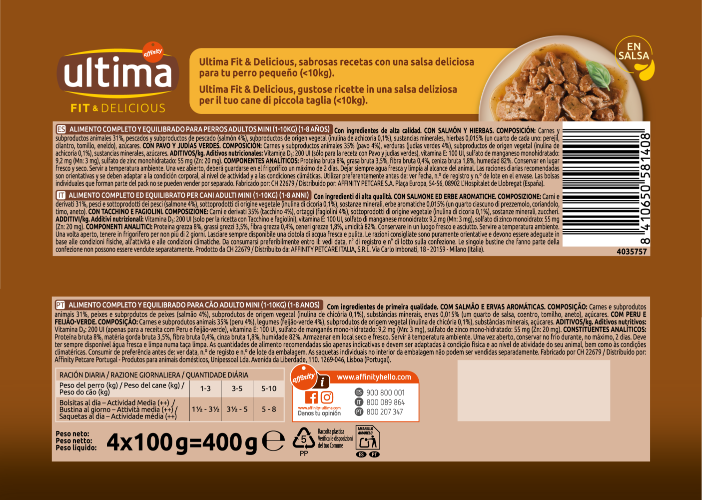 Fit & Delicious Peque&ntilde;o Adult con Salm&oacute;n y Pavo