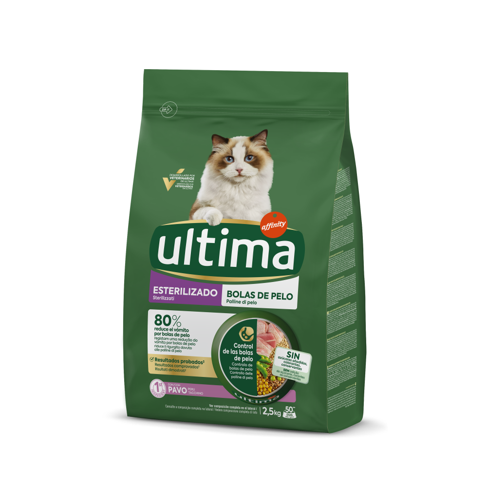 Esterilizado Bolas de pelo con Pavo