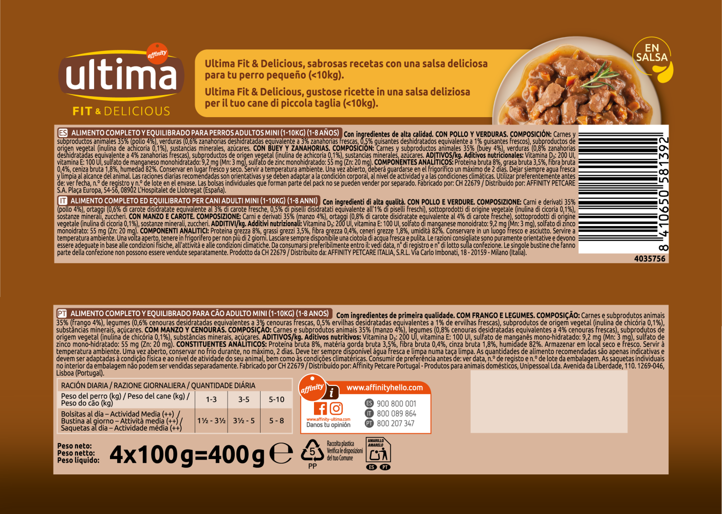 Fit & Delicious Peque&ntilde;o Adult con Pollo y Buey