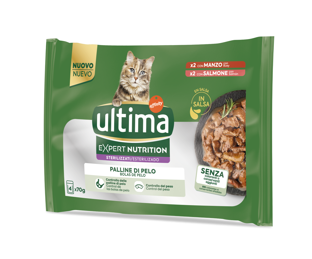 Expert Nutrition Esterilizado Bolas De Pelo con Buey y Salm&oacute;n