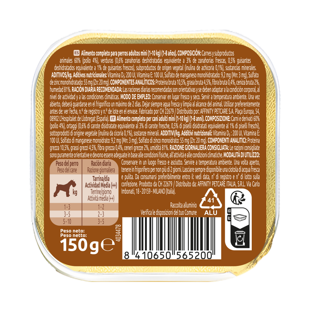 Fit & Delicious Pat&eacute; Peque&ntilde;o Adult con Pollo