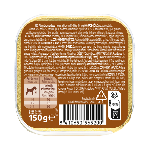 Fit & Delicious Pat&eacute; Peque&ntilde;o Adult con Pollo