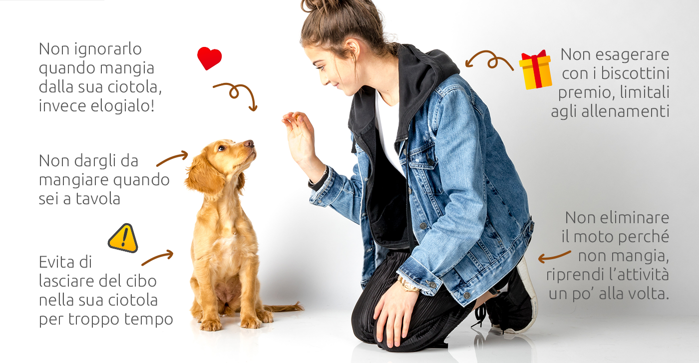 donna che nutre il cane