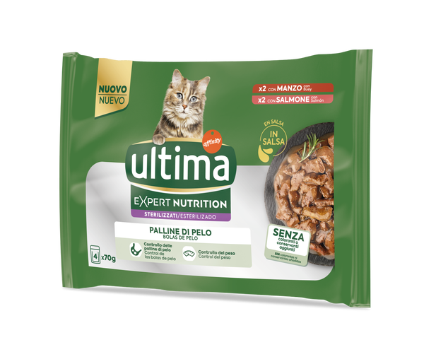 Expert Nutrition Esterilizado Bolas De Pelo con Buey y Salm&oacute;n