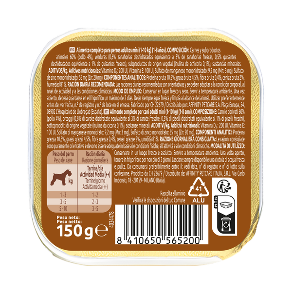 Fit & Delicious Pat&eacute; Taglia Piccola Adulto con Pollo