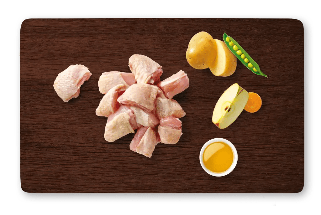 Avec de la dinde fra&icirc;che d'origine fran&ccedil;aise, des pommes de terre, des l&eacute;gumes et de la pomme