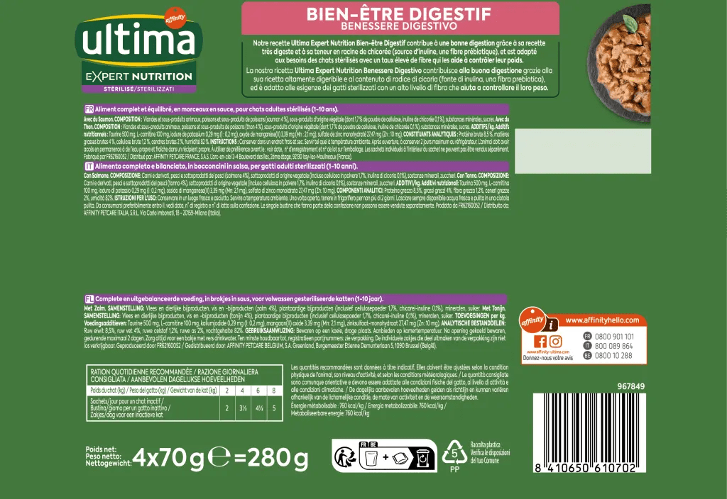 Expert Nutrition Sterilizzati Benessere Digestivo Con Salmone e Tonno