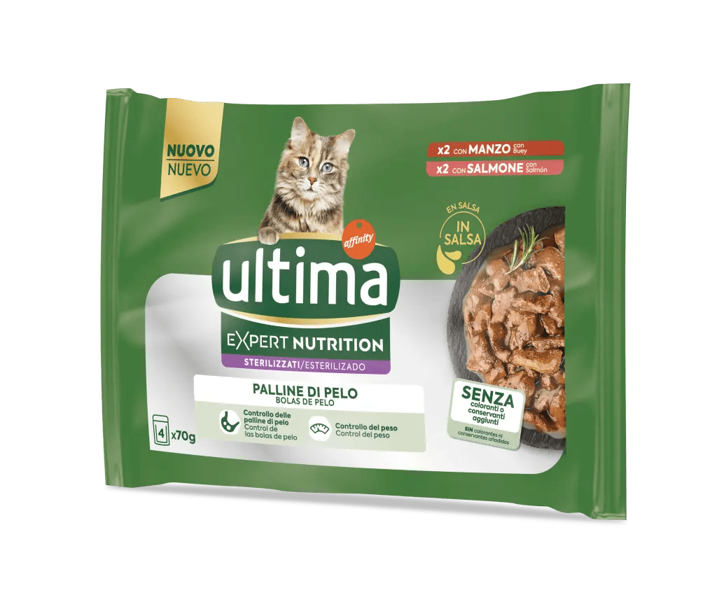 Expert Nutrition Esterilizado Bolas De Pelo con Buey y Salm&oacute;n