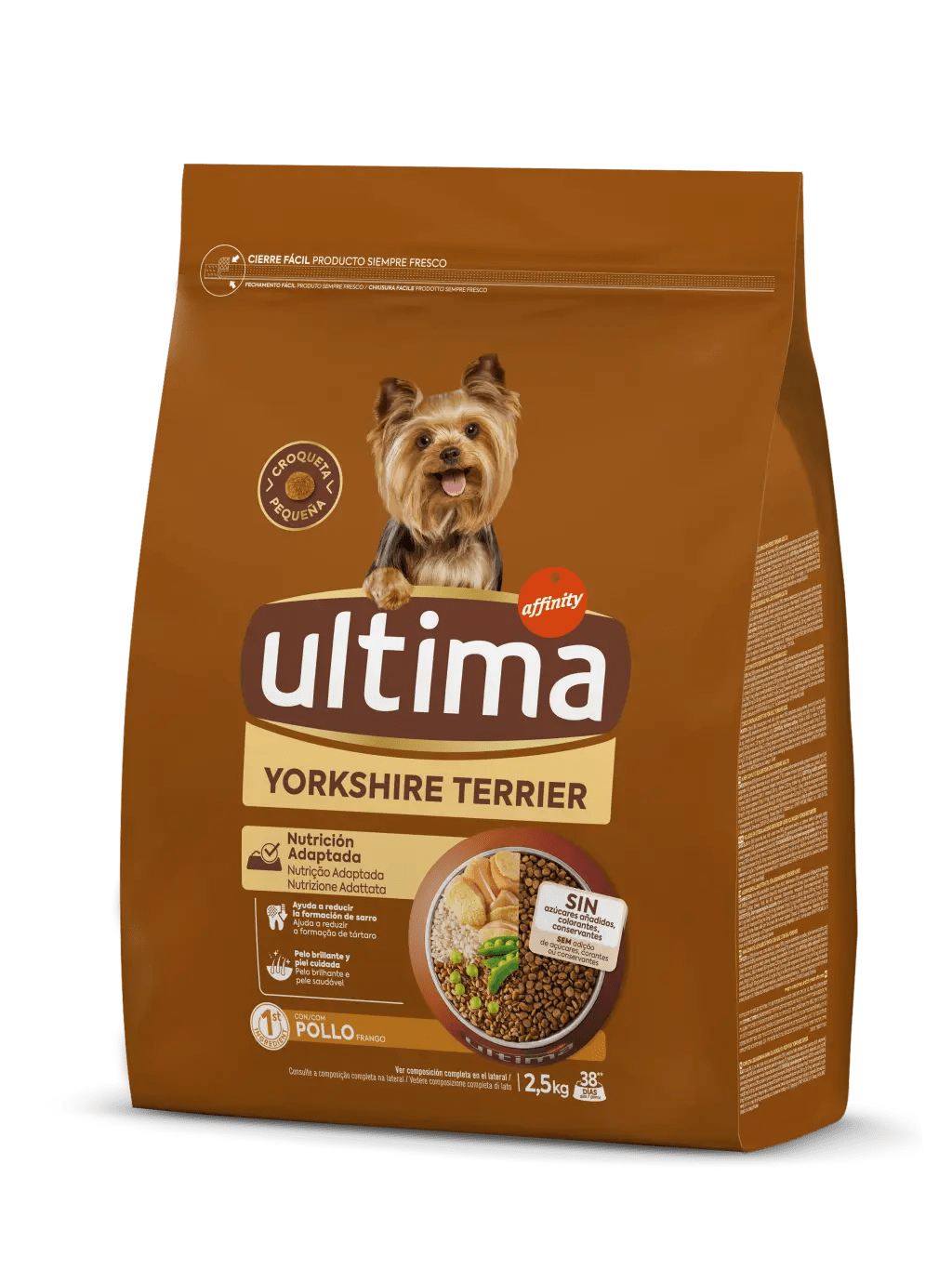 Small Yorkshire Terrier with Chicken